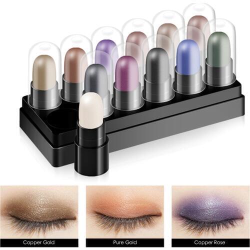12 Pcs/Set Eye Shadow Pen Glitter Shimmer Make Up Eye Shadow Pen Pigment Makeup Eyeshadow Pencil Stick Cosmetics Beauty Kits