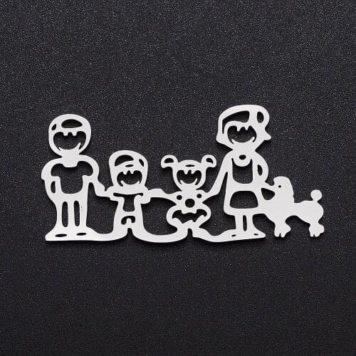 5pcs/lot 100% Stainless Steel Family Mumber Charm Pendant Wholesale Jewelry Bracelet Making Never Fade Top Quality