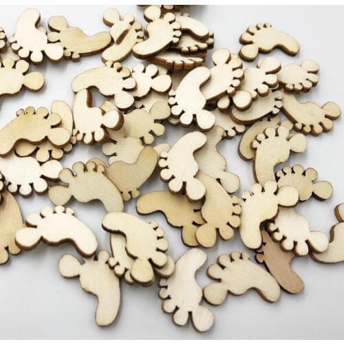 50/100pcs Footprint Wood Buttons 17*21mm Sewing Craft Mix Lots WB491