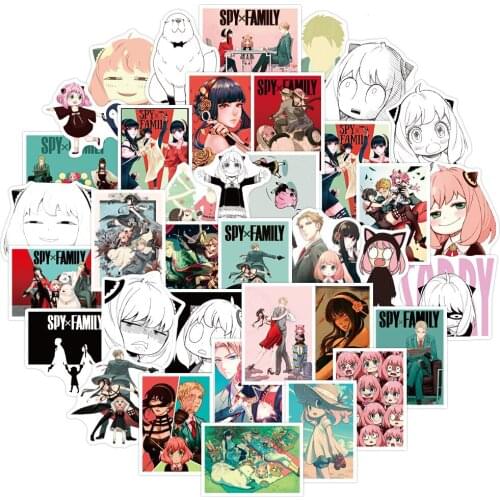 50pcs SPY FAMILY Stickers Decals Waterproof Luggage Notebook Laptop Suitcase Car Skateboard Decoration Graffiti Sticker
