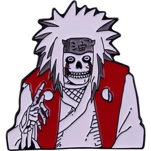 Anime Lovers Accessories Jiraiya Skull Cartoon Metal Enamel Lapel Clothes Coats Backpack Bag Badge Brooch Pin