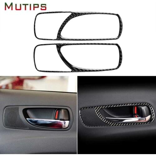 Mutips Car Accessories For LEXUS IS250 300 350C 2006-2012 Rear Door Handle Frame Panel Decoration Carbon Fiber Stickers Interior