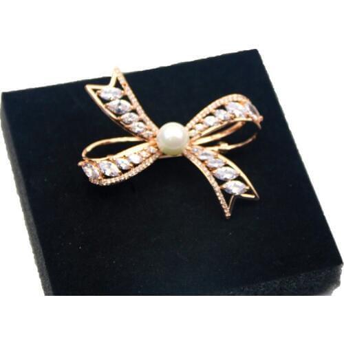 MADALENA SARARA AAA ziron Inlaid White zircon Copper Gold Tone Cyclone Style Brooch Pin Easy Insert For Women Jewelry MD-00524D