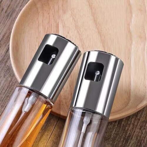 Oil Sprayer Bottle Oil Sauce Vinegar Sprayer Dispenser Oil Glass Bottle For Grilling Cooking Bread Baking Kitchen Accessories