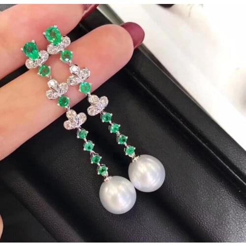 D421 Pearl Earrings Fine Jewelry 925 Sterling Silver 8-9mm Fresh Water White Pearls Drop Earrings for Women Presents