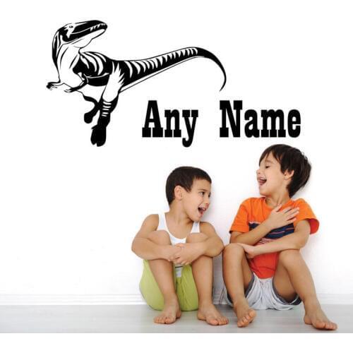 Dinosaur Personalized Any Name Wall Sticker Boy Name Kids Wall Decal Vinyl Art Bedroom Mural YO-154