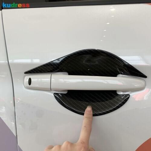 For Mitsubishi RVR/ASX/Outlander Sport ES 2020 2021 Carbon Fiber Door Handle Bowl Cover Trim Car Sticker Exterior Accessories