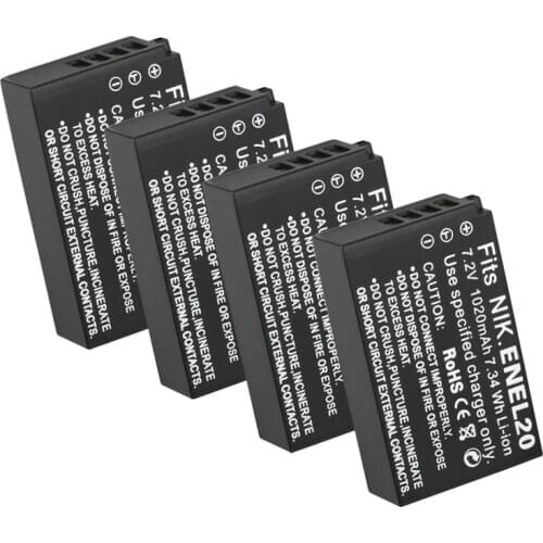 EN-EL20 ENEL20 en el20 Battery for NIKON 1 J1 J2 J3 S1 AW1 Coolpix A PM006 S S1 1020mAh Camera Bateria