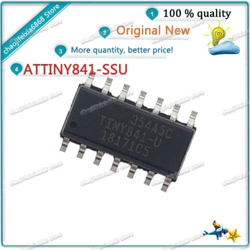 1pcs/lot!ATTINY841-SSU TINY841-SSU SOP14 TINY841-U SOIC-14 AVR microcontroller 16MHz/8KB flash memory NEW ORIGINAL