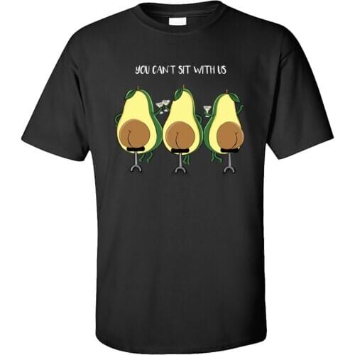 Avocado Booty Squad Top T-shirts Short Sleeve Newest Men Funny T Shirts Personalized Tops Tees Round Collar 100% Cotton