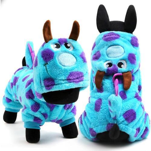 Hot Sale Pet Dog Clothes In Cold Winter Jumpsuits Visual Blue Dragon Dog Coats Dog Parkas for Small Dog Outfit Product