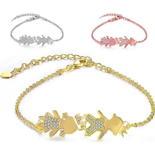 JUYA Sweet cute family boy and girl adjustable pull-out bracelet Roman print string bracelet couple long bracelet Pulseira