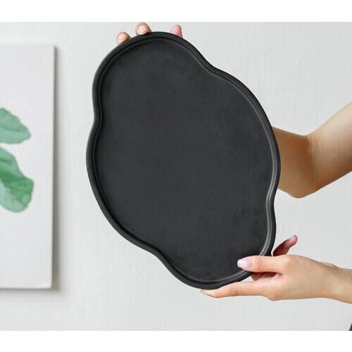 Ceramic tea tray Japanese stoneware Kung Fu tea set tea tray tea tray tea table black ceramic water storage tea tray dry tray