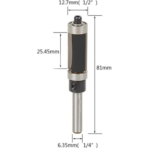 Woodworking Flush Trim Router Bit Top&Bottom Bearing 1" H X 1/4'' Shank Tool Hot