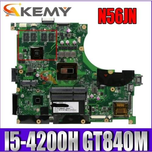 Akem N56JN Laptop motherboard For Asus N56JN N56J N56 Test original mainboard I5-4200HQ GT840M-2GB