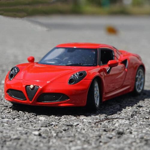 1:24 Scale Alfa Romeo 4C Alloy Sports Car Model Diecast Metal Simulation Toy Vehicles Racing Car Model Collection Childrens Gift