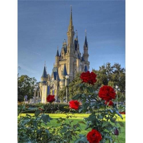 Landscape Building Castle DIY 11CT Cross Stitch Embroidery Kits Craft Needlework Set Cotton Thread Printed Canvas Wholesale