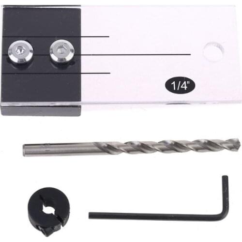 Dowel Jig Acrylic Hardened Steel Pocket Hole Jig 1/4 Inch Drill Guide Locator 50JC