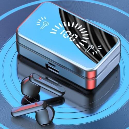 TWS Bluetooth 5.1 Earphones Mirror Screen Display Wireless Mini In-ear Earbuds HiFi Sound Noise Reduction Headphones for sports