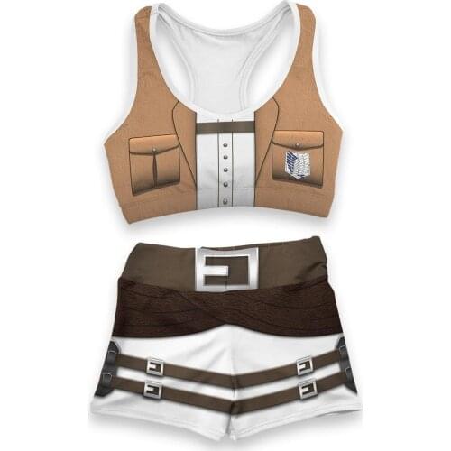 New Anime Attack On Titan Eren Jager Swimsuit Scout Regiment Symbol Cosplay Costumes Beach Shorts Teens Sportswear Sweatpants