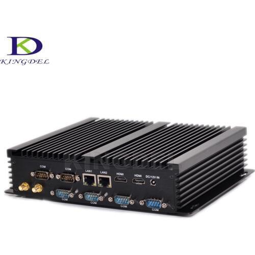 New Industrial PC Fanless Design Mini Computer Barebone Mini PC Windows 10 available Core i3 4005U 4010U Dual LAN 6 Com RS232