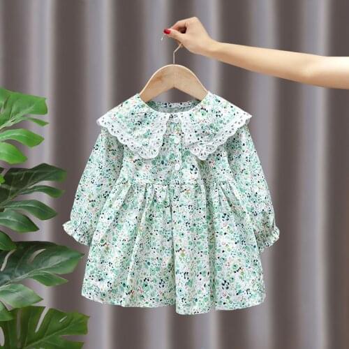 Spring fall baby girls clothes outfit floral dress for 1 2 3 4 5 6 years baby birthday children girls clothing dresses dress