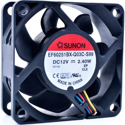 Original EF60251BX-Q03C-S99 6cm 6025 60x60x25mm 60mm fan DC12V 2.40W 4 lines pwm computer case CPU cooling fan