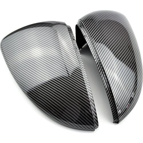 Pair Rearview Mirror Cover Side Wing Rear View Mirror Case Covers Glossy Black For VW GOLF 7 MK7 MK7.5 GTI R GTE GTD 2013-2018