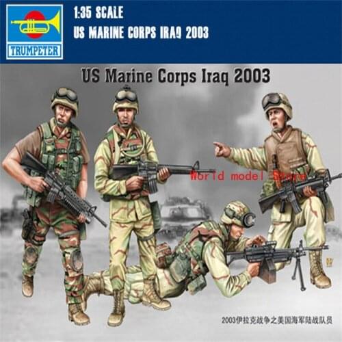 Trumpeter 00407 1/35 US Marine Corps Iraq 2003 Plastic Assembly Figures Models