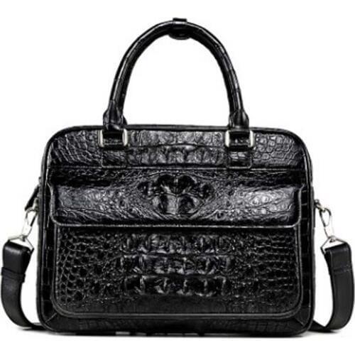 LINSHE crocodile A briefcase male business handbag In the workplace business The crocodile leather bag Genuine leather