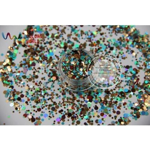 RAM321-198 Mix Colors Dot shapes round Glitter for nail art ,nail gel, nail polish makeup and DIY decoration