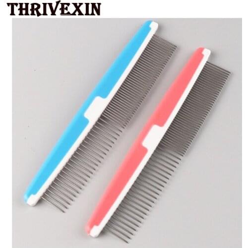 Cat Dog Comb with Smooth Stainless Steel Teeth Professional Dog Grooming Tools for Removes Tangles and Knots Pet Comb for Dogs