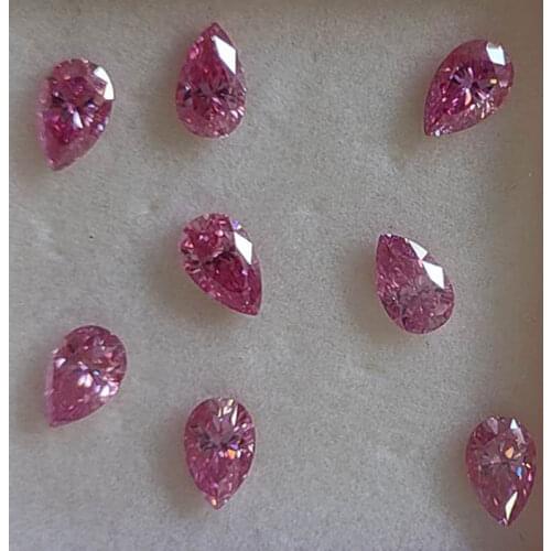 Sale 5x7~10x14mm 5A Pink Color Sic Material Moissanites Pear Brilliant Cut Drop Shape Loose Stone Synthetic Diamond For Jewelry