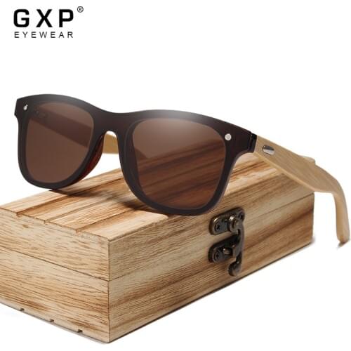 GXP 2021 Fashion Rimless Natural Bamboo Sunglasses Mirror Eyewear Polarized UV400 HD Lens Men Women Driving Sun Glasses