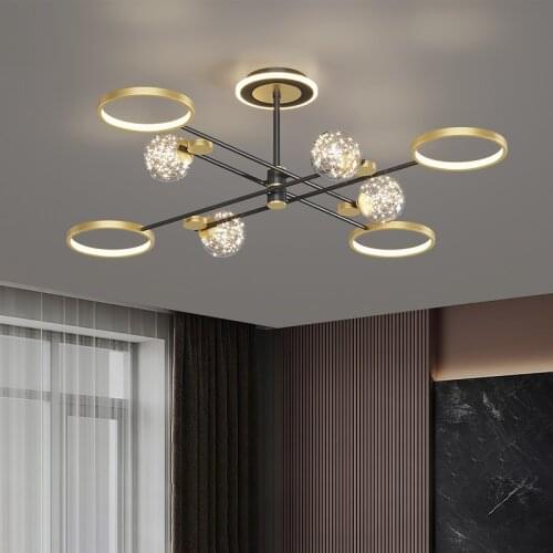 Light Luxury Led Chandelier Modern Wrought IronLamps Living Room Bedroom Villahotel Home Illuminated Decorated Ceiling Chandelie