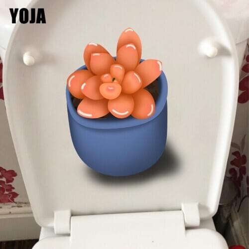 YOJA 17X23.1CM Cartoon Plant Orange Fleshy Wall Sticker For Kids Rooms Lovely Toilet Decor Decal T1-1408