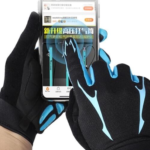 1 Pair Outdoor Cycling MTB Anti-slip Windproof Touch Screen Full Finger Gloves Winter Ski Gloves Scooter Motorcycle Warm Glove