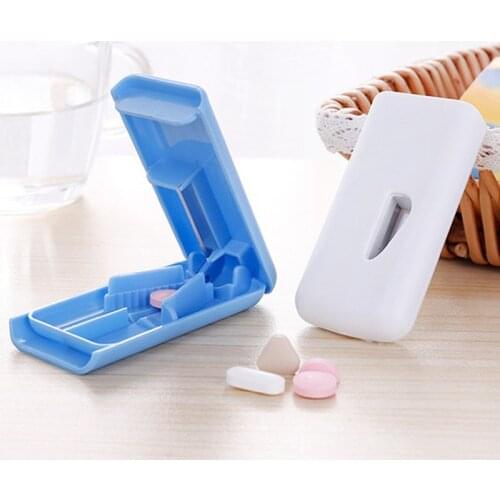 1PC Medicine Pill Holder Tablet Cutter Splitter Pill Case Mini Useful Portable Storage Box Pill Tablet Pill Cutter Divider