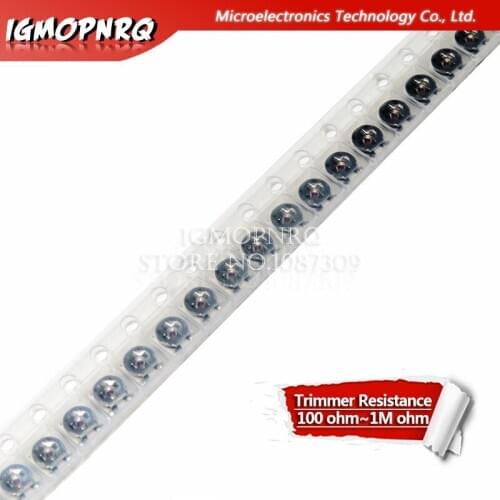 10pcs Trimmer resistance Potentiometer Trimpot SMD 3X3 Adjustable Variable resistor 100 500 1K 2K 5K 10K 20K 50K 100K 1M ohm
