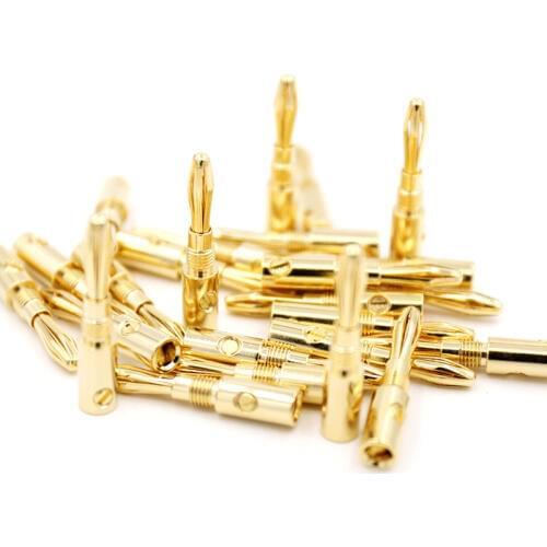 12Pcs High Quality 4mm Speaker Banana Plug for Video 24K Speaker Copper 4mm Banana Audio Connector