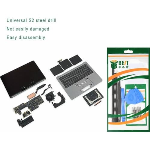 18 in 1 BST-502 Precision Screwdriver bits Spudger Tweezers Disassemble Pry Opening Tool Kits Repair For Macbook Notebook