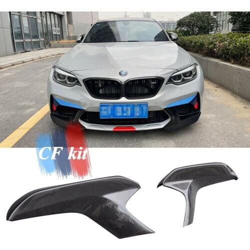 2PCS/Set OTD Style For BMW F87 M2C Real Carbon Fiber Front Bumper Splitters Apron Flaps 2018 up Car Accessories