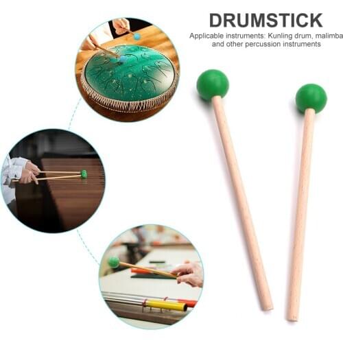 2pcs Tongue Steel Tongue Drum Mallet Xylophone Marimba Wood Drumsticks Musical Percussion Instrument for Kids Adults beginners