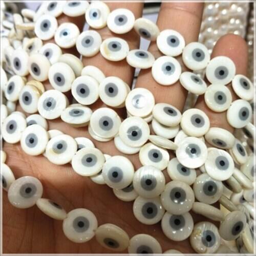45pcs natural white shell beads mother of pearl beads handmade draw eyes regligious jewelry pray jewelry pray bracelets 9mm