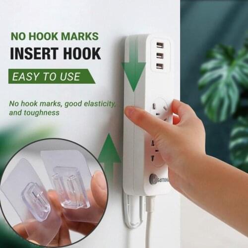 6 Pair Double-sided Adhesive Wall Hooks Waterproof Oilproof Self Adhesive Hooks Reusable Seamless Hanging Hook