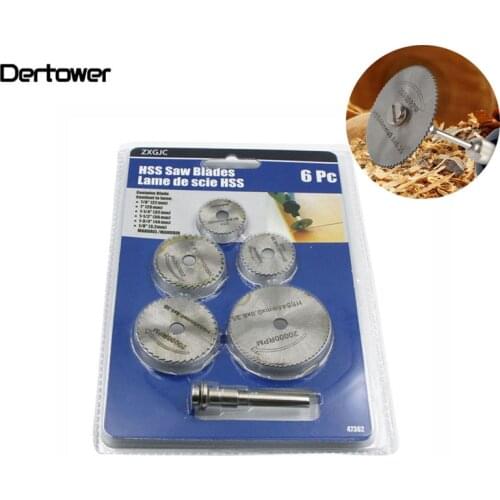 6pcs/Set HSS Mini Circular Saw Blade Woodworking Cutting Discs Drill For Rotary Tools Dremel Metal Cutter Power Tool Mandrel Set