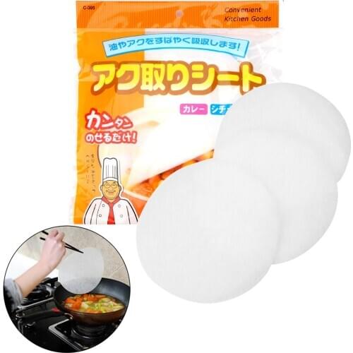 Oil Absorption Membrane Pads Food Oil On Paper 20 cm Diameter 12 piece/set Soup Oil - Absorbing Paper