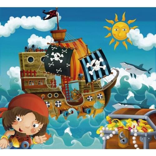 JMINE Div 5D Pirates Ship Sun Sea Ocean Full Diamond Painting cross stitch kits art Cartoon 3D paint by diamonds