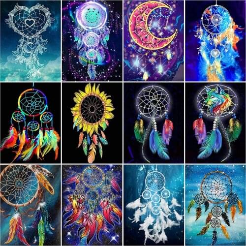 5D DIY Full diamond square round diamond embroidery dream feather diamond painting for sale landscape embroidery home decoration