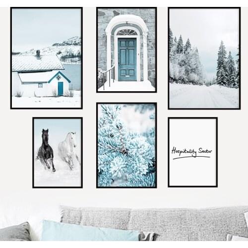 Diamond Embroidery Full Square Mountain Forest Lake Pine Leaf Gate Horse Diamond Painting Cross Stitch Kits Mosaic Home Decor